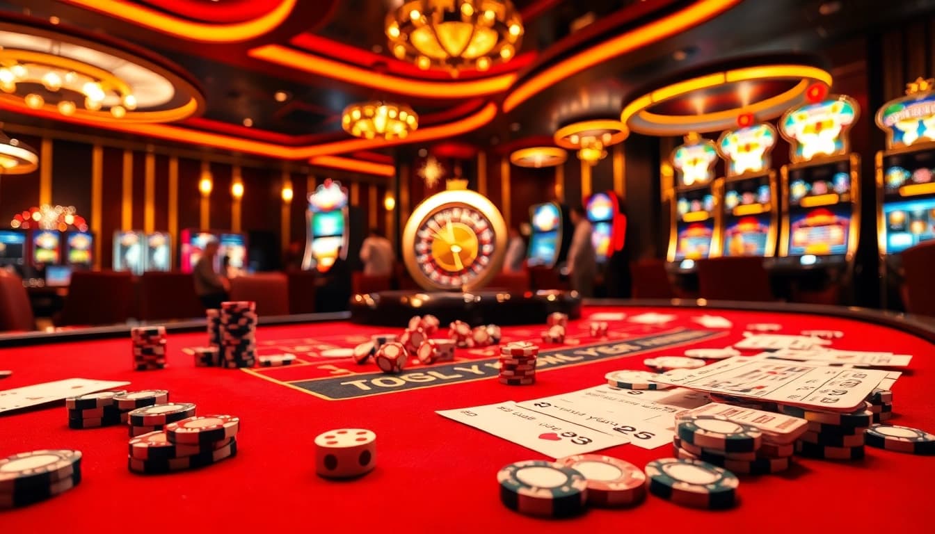 Players enjoying a thrilling game at S8's luxurious casino table with vibrant poker chips.