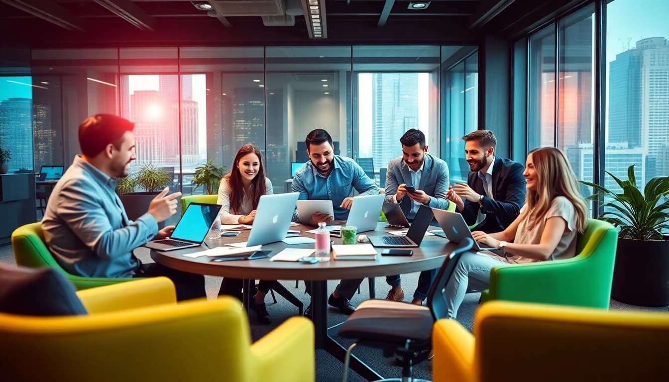 Werbung Trends: Kreative Strategien des Marketings in einem modernen Büro.