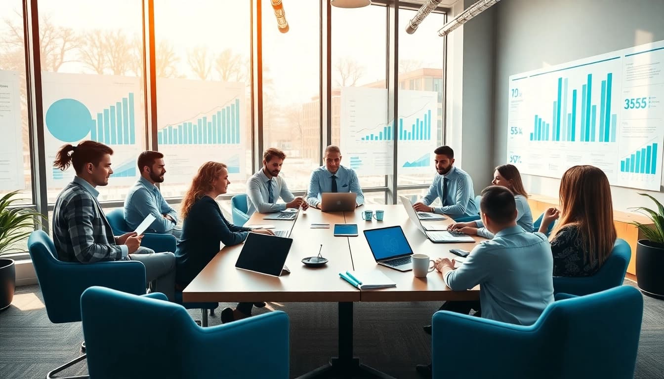 Effektive Prozessverbesserung im Büro durch engagierte Teamarbeit und moderne Technologien.
