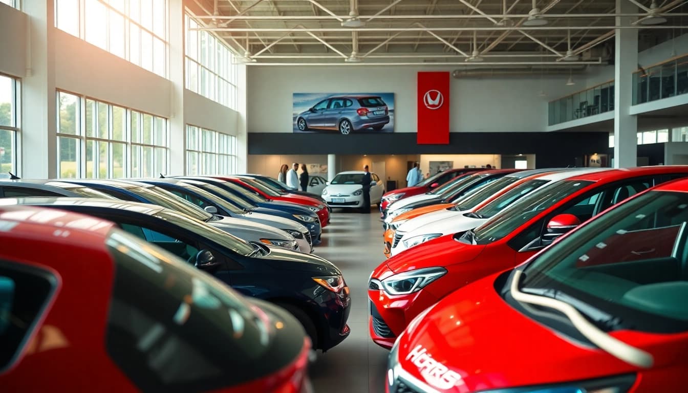 Auto kaufen in einem vielfältigen Autohaus mit hellen, einladenden Farben und freundlichem Personal.
