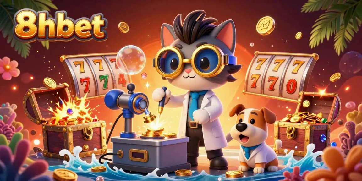 Engage with the vibrant 8xbet slot gaming atmosphere as mad scientist cat creates golden riches.