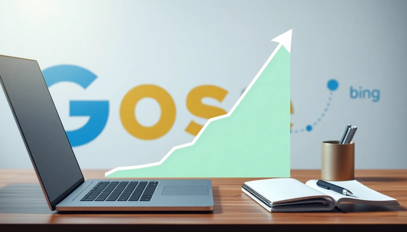 Visualisieren Sie das SEO-Ranking mit einem Diagramm, das das Wachstum von Website-Rankings darstellt.