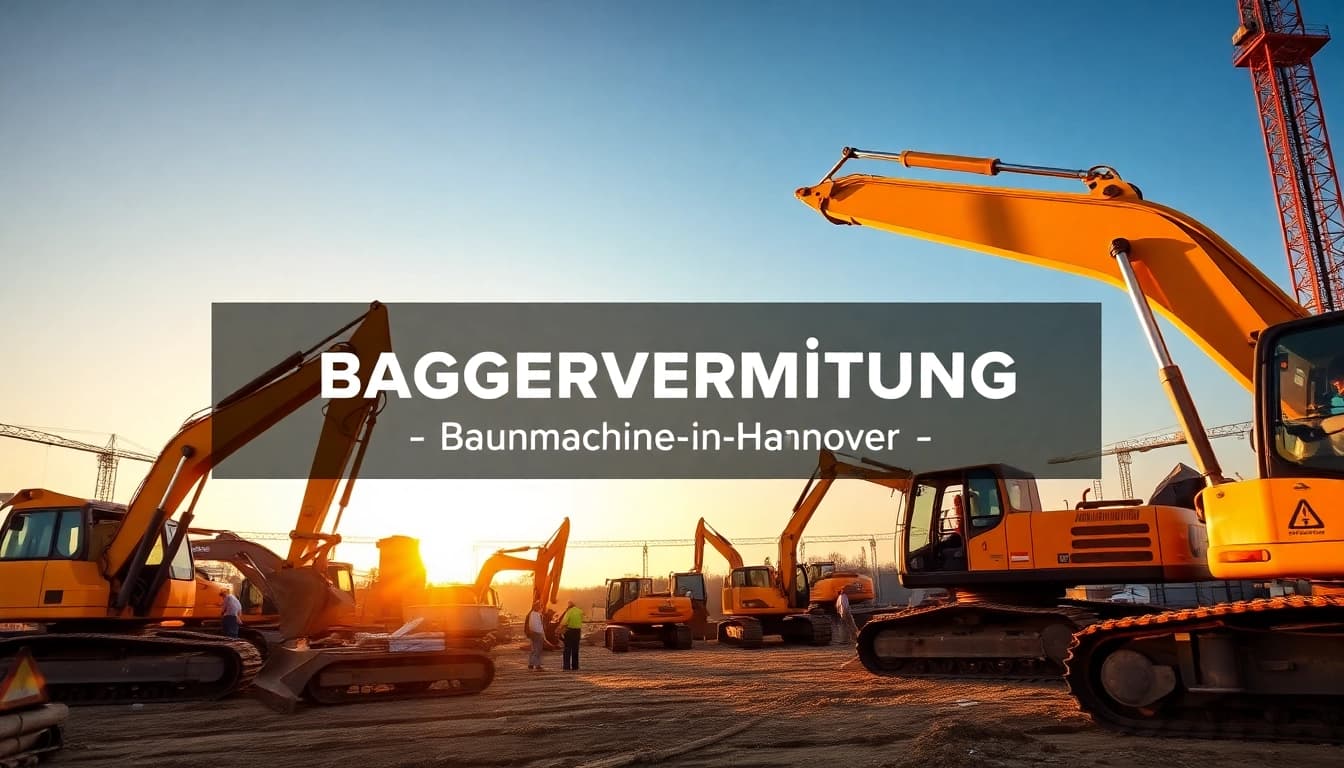 Baggervermietung Hannover: Hochwertige Baumaschinen bei einem aktiven Projekt in Hannover.