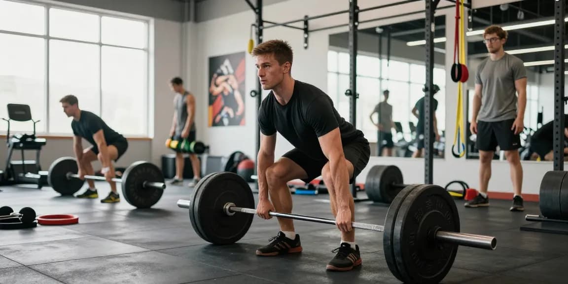 Kraftsportler trainiert in der Fitnessanlage des Anabolika Shop Deutschland und zeigt Hingabe und Stärke.