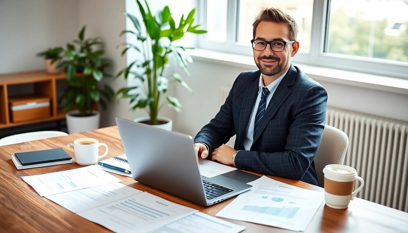 Erklären Sie Privatkredit Möglichkeiten mit einem Finanzberater in einem modernen Büro.