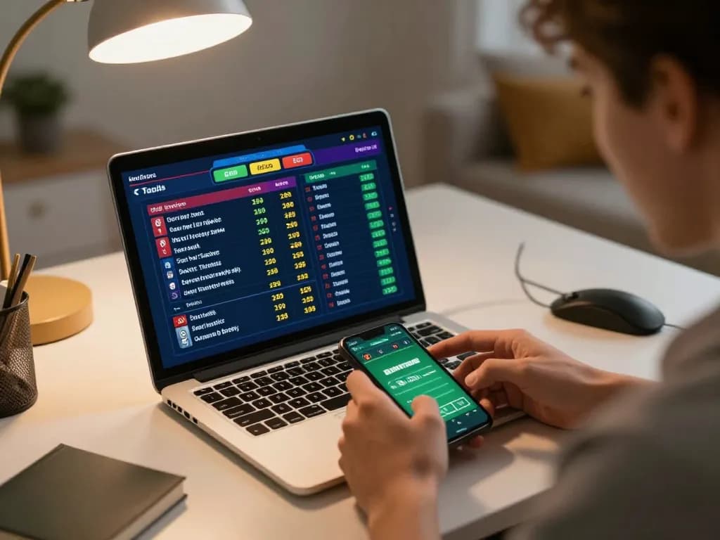 Engaged user placing a bet on alo8net, showcasing sports betting excitement and modern home comfort.