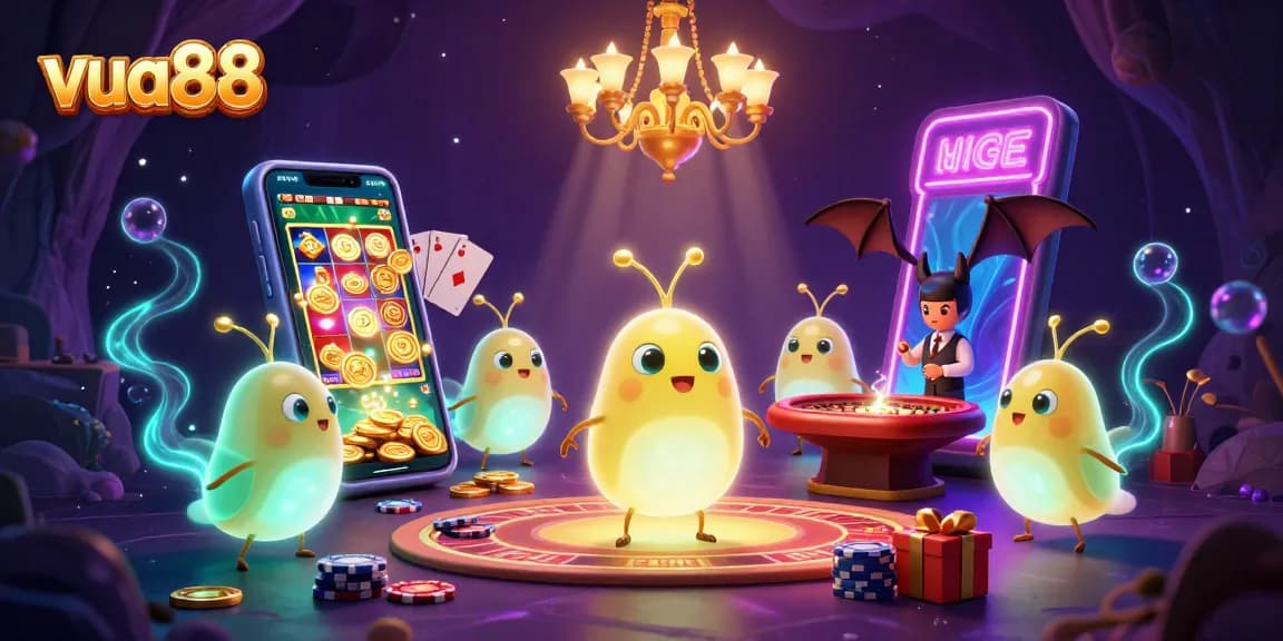Engage with vua88's vibrant cave casino, featuring bioluminescent glowworms and action-packed gaming!