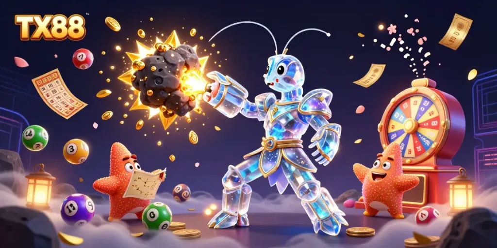 Experience TX88's thrilling gameplay with vibrant tokens and an epic underwater adventure.
