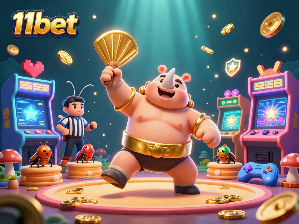 Experience the thrill of 11bet with our vibrant and captivating gaming illustration.