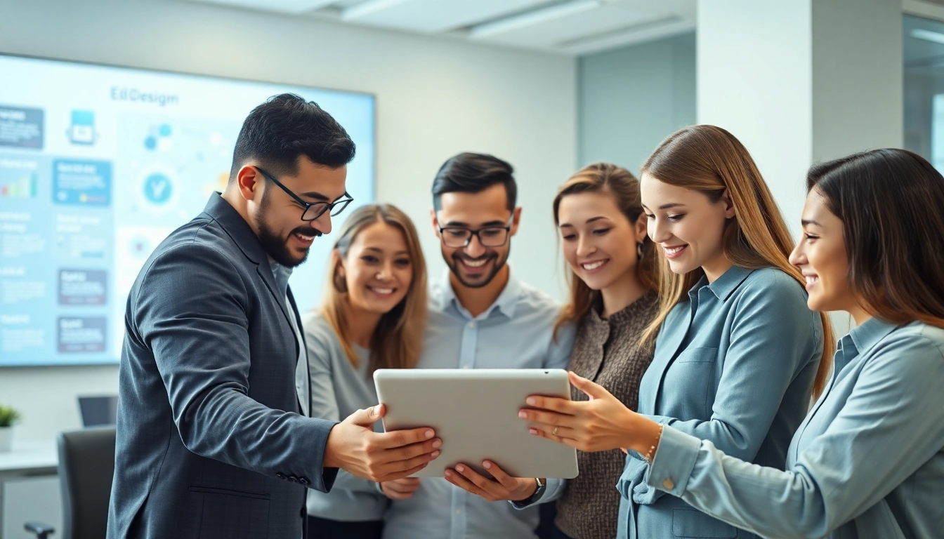 Webflow Agentur collaborates creatively in a modern office environment showcasing teamwork.