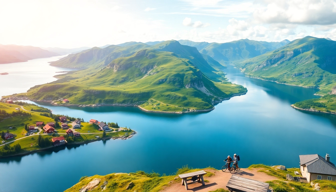 Spektakuläre Landschaft eines Skandinavien-Urlaubs mit Fjorden und Aktivitäten für Familien im Freien.