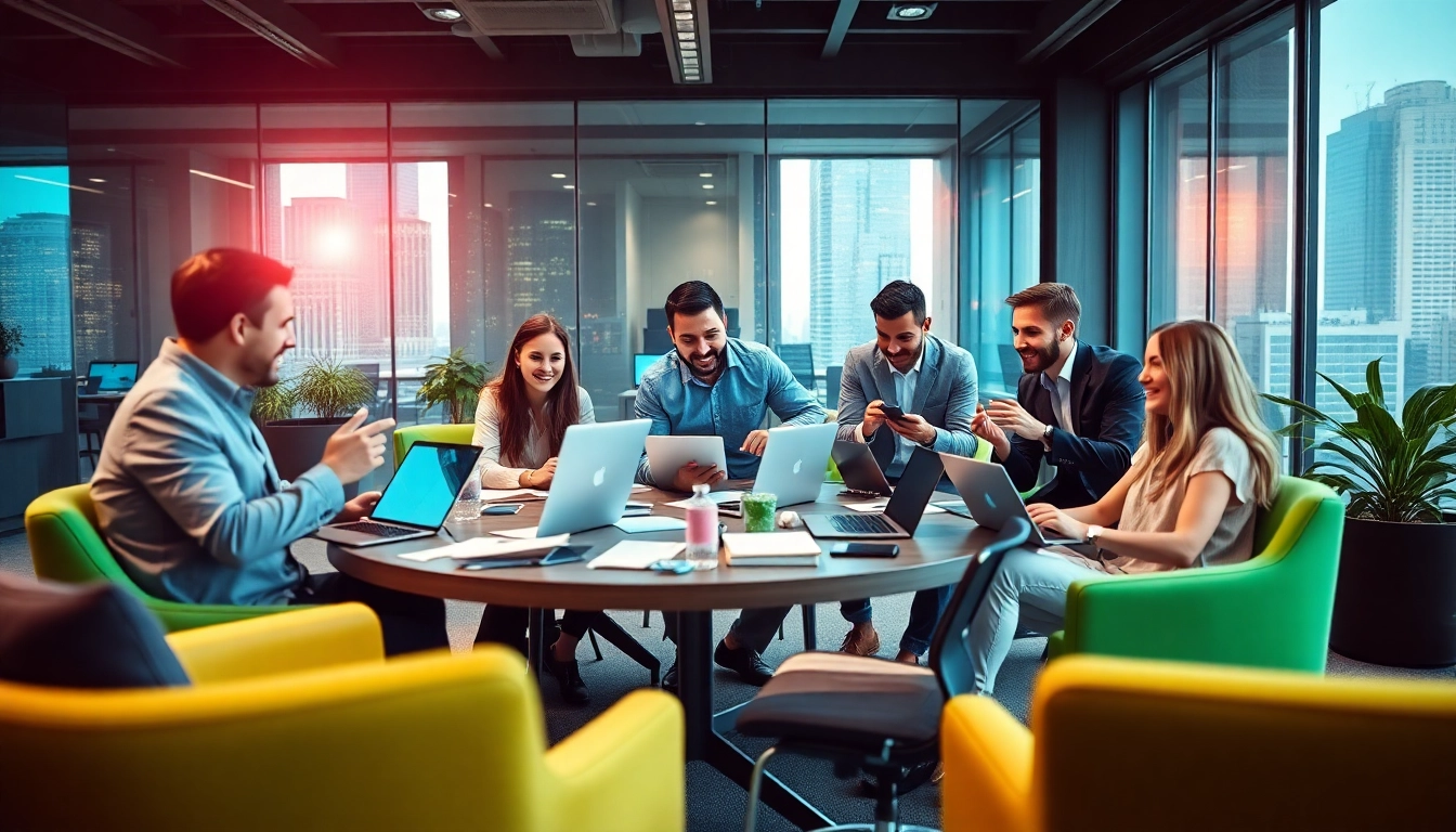 Werbung Trends: Kreative Strategien des Marketings in einem modernen Büro.