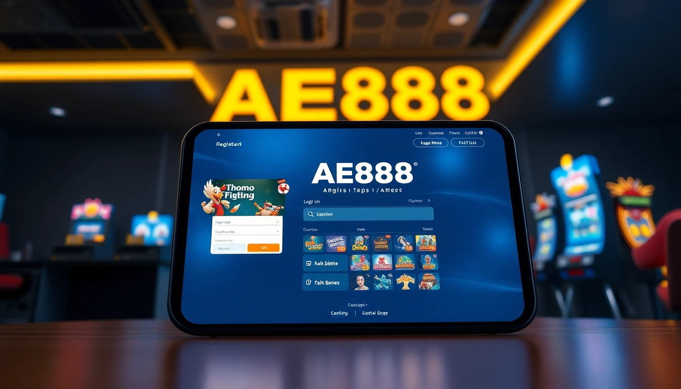 Login interface for AE888, featuring modern design and engaging games.