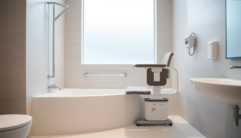 Moderne Badehilfe für Senioren für sicheres Baden Zuhause