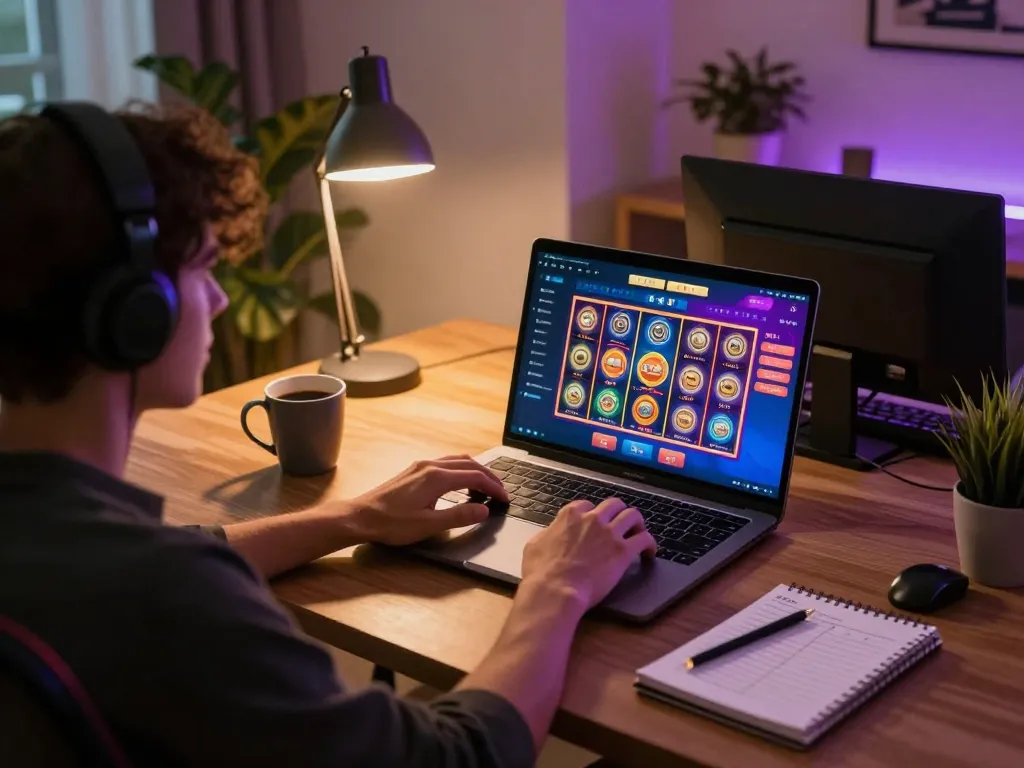 Player enjoying a thrilling gameplay experience on OKBAY online casino platform with colorful slot interface