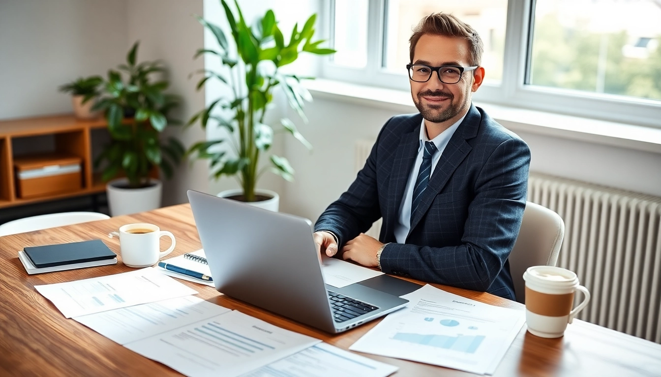 Erklären Sie Privatkredit Möglichkeiten mit einem Finanzberater in einem modernen Büro.