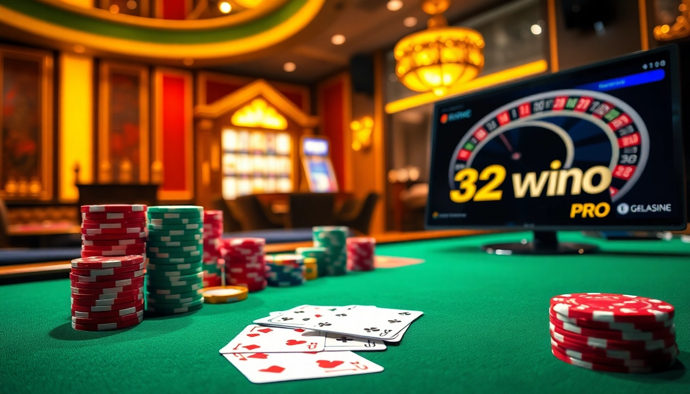 Engaging players at the poker table showcasing 32 win pro's thrilling gambling experience.