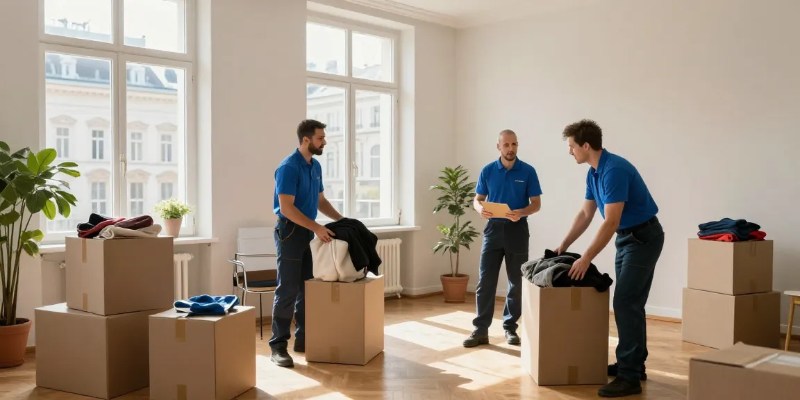 Professionelle Verlassenschaftsräumung Wien mit engagiertem Team in gut beleuchtetem Apartment.