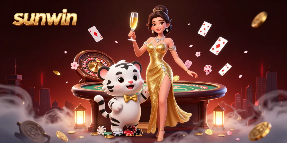 Experience the thrill of winning at sunwin with vibrant characters and casino elements.