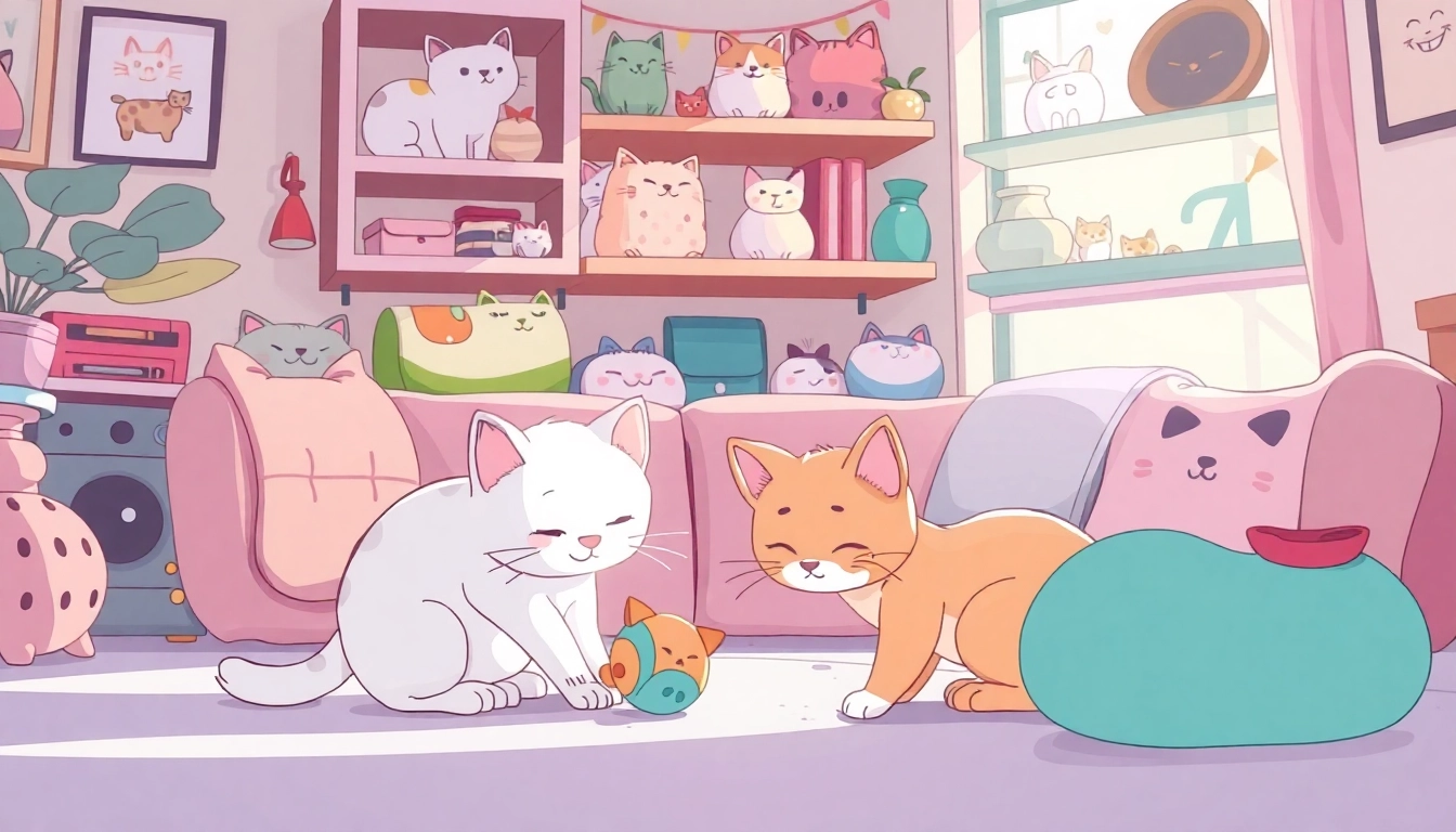 Naschkater.shop bietet eine Spieluhr mit Katzenmotiven im gemütlichen Wohnzimmer.