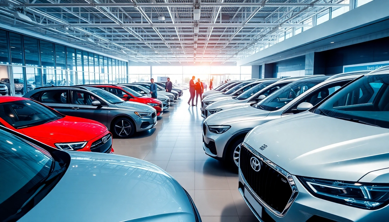 Auto kaufen im modernen Autohaus mit einer Vielzahl von Fahrzeugen.