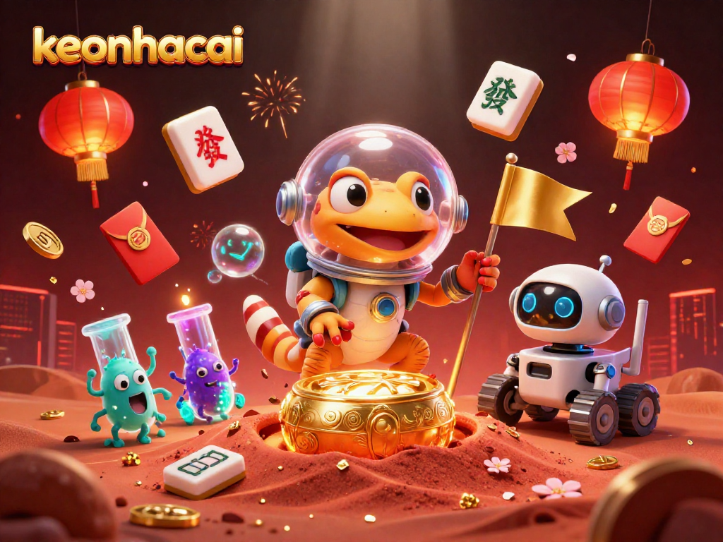 Engage with keonhacai in an exciting 3D casino exploration scene on Mars.