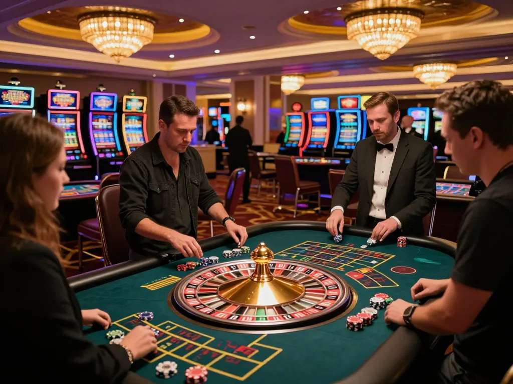 Players enjoying a thrilling roulette game at https://rr88.center/, showcasing vibrant casino ambiance and excitement.