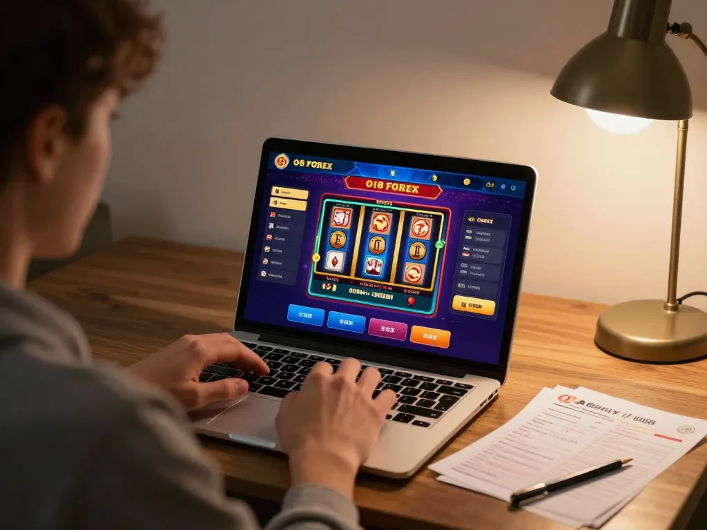Engaging gameplay on O8 FOREX online casino app, showcasing poker and slots actions