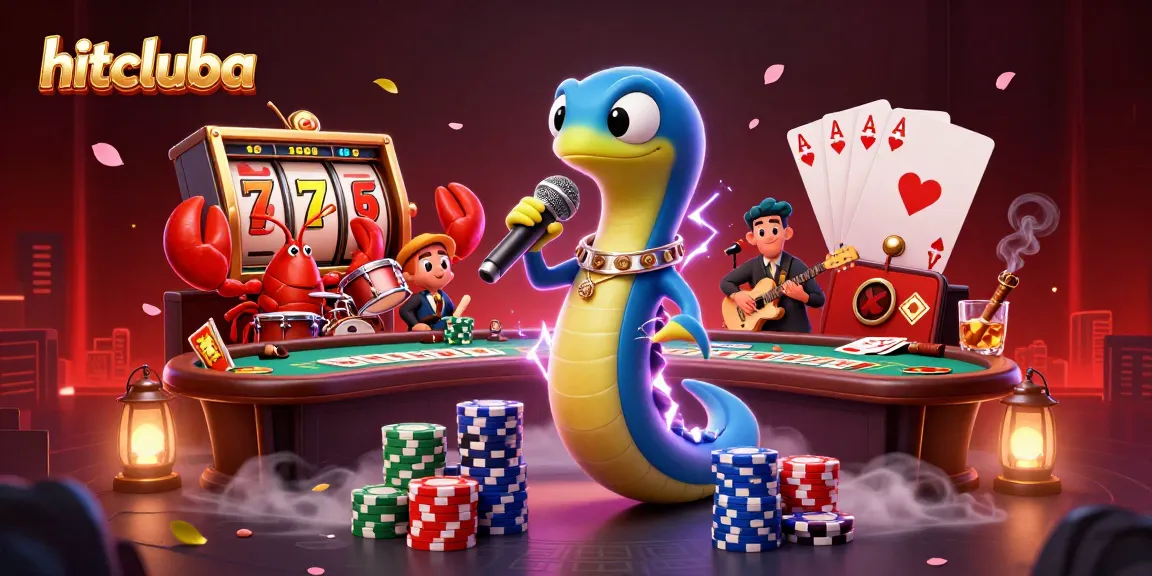 Hitcluba showcases an energetic underwater casino scene with vibrant characters and gaming elements.