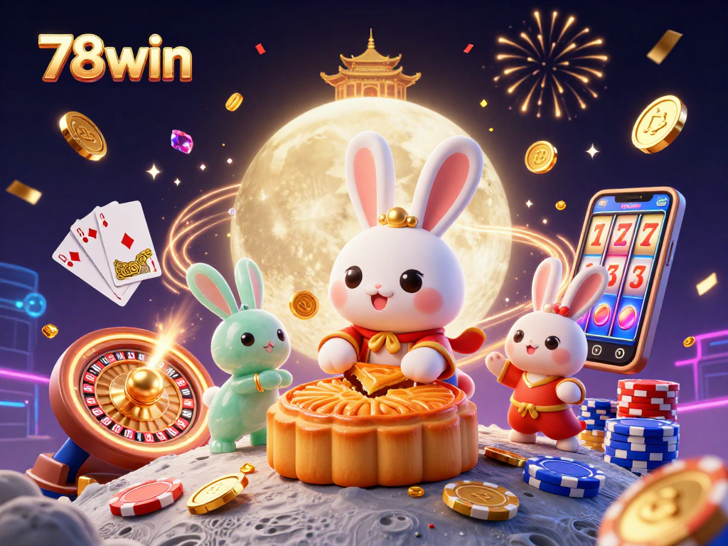 Exploring dynamic gaming fun at 78win with joyful characters and casino elements.