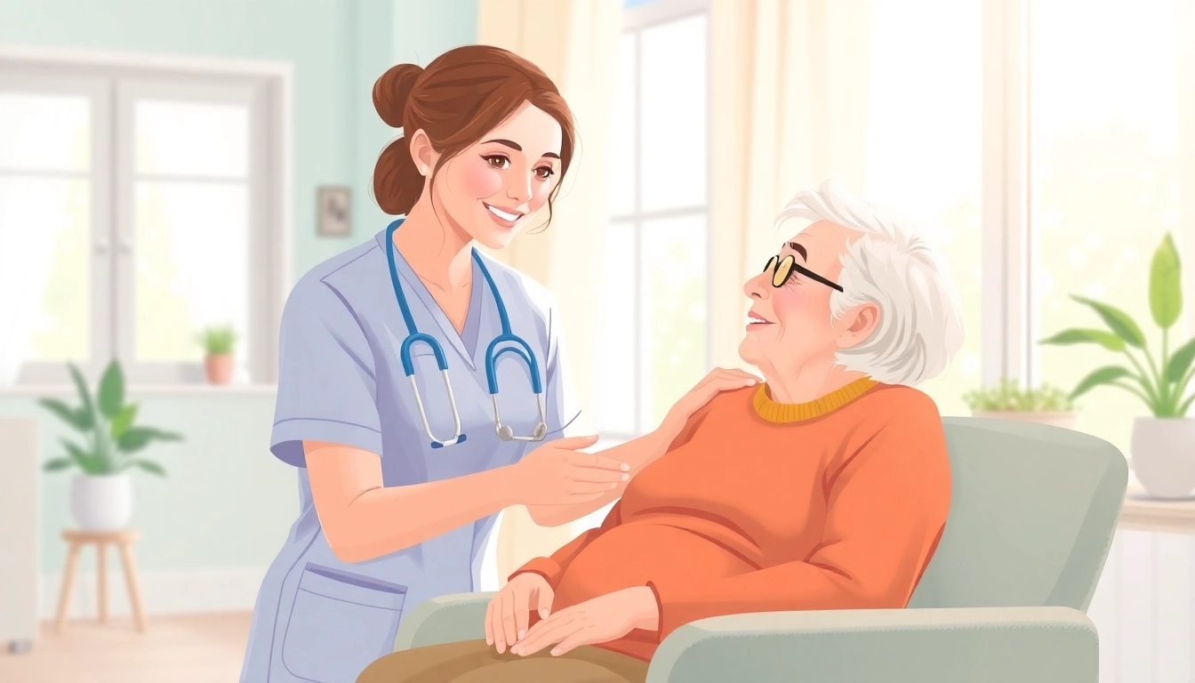 Supportive nurse providing ambulanter pflegedienst troisdorf in a serene home setting, enhancing comfort and care.
