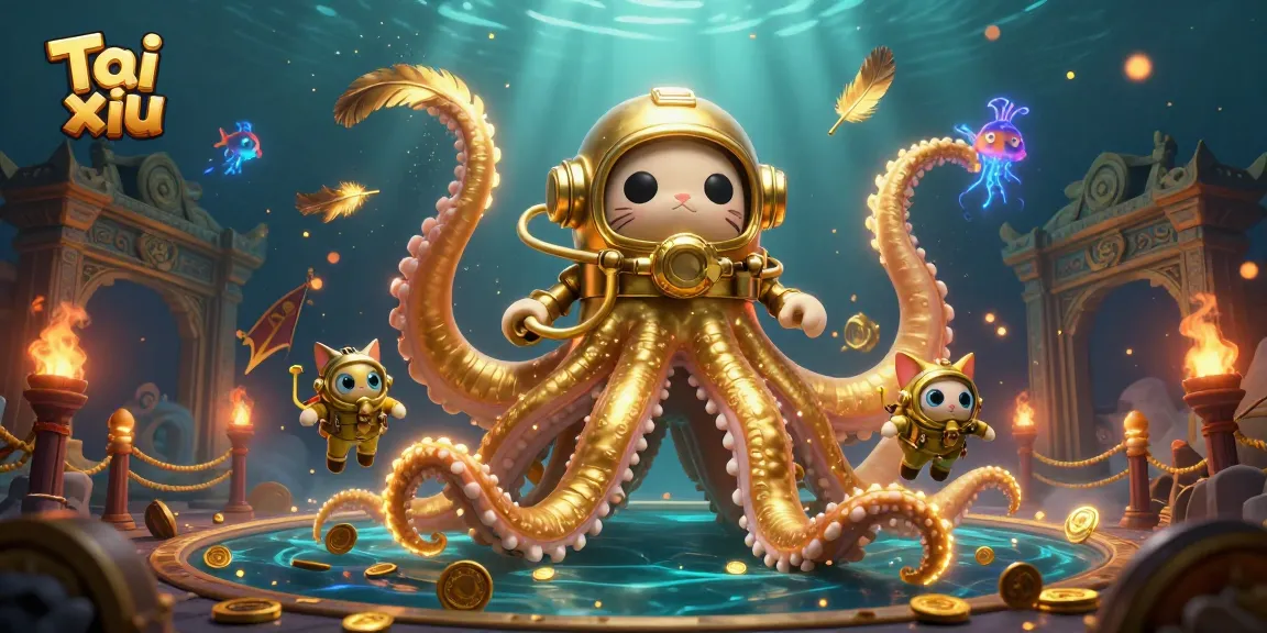 Experience thrilling Tai xiu gameplay with lively characters amidst glittering treasures in a dynamic casino scene.