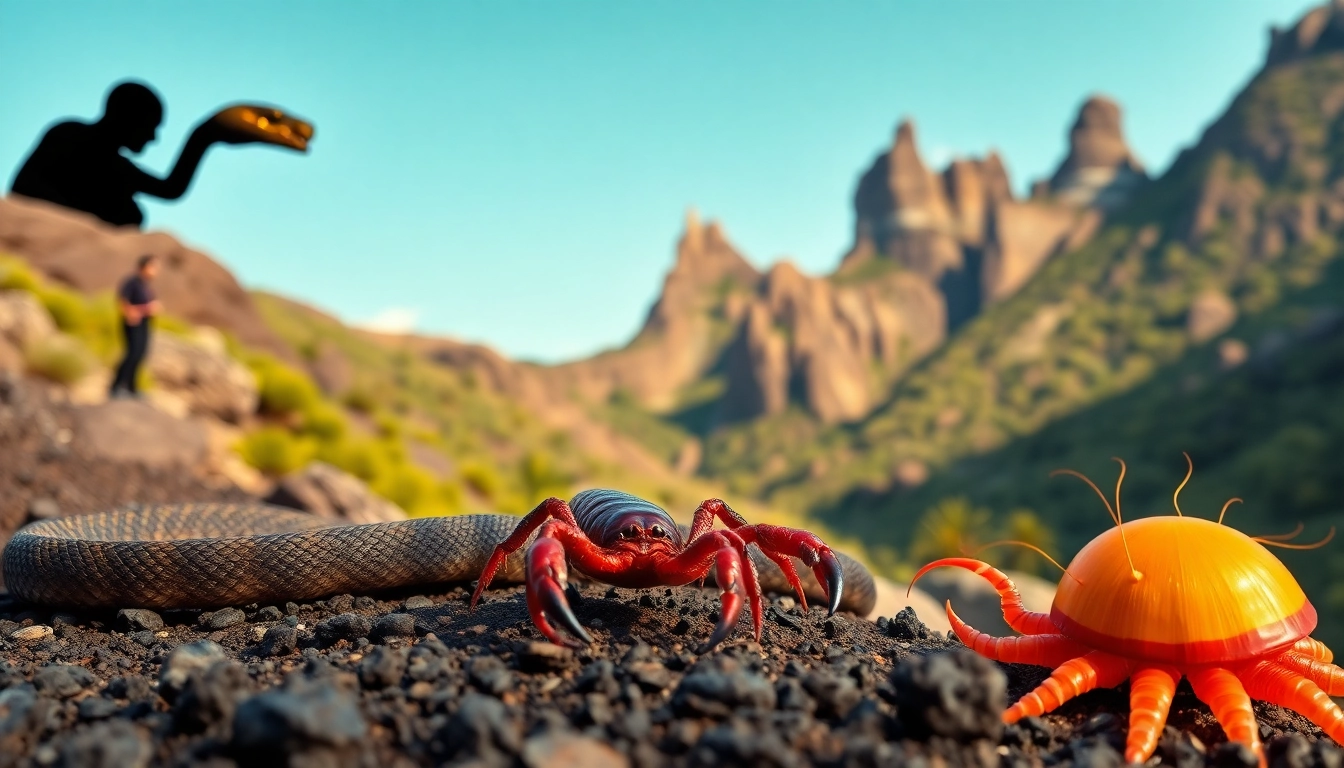 Beobachtung gefährlicher tiere teneriffa in einer natürlichen Landschaft mit bunten Tieren.