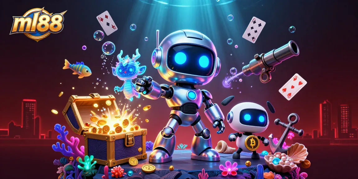 Experience thrilling gaming action at ml88 with cyberpunk characters and vibrant casino elements.