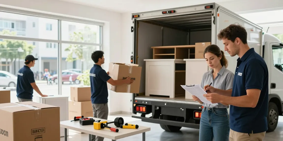 Umzugsunternehmen Ludwigshafen: Professionelle Möbelpacker organisieren zuverlässig den Umzug in einem modernen Apartment.