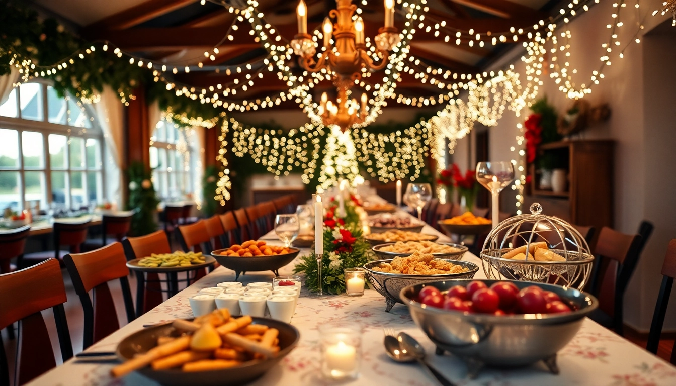 Leckere Buffet-Speisen im Partyservice stilvoll angerichtet für festliche Anlässe.