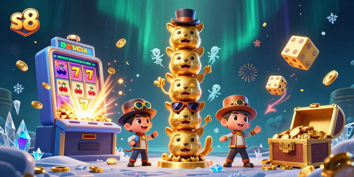 Spin the slot reels in the vibrant s8 casino with golden treasures and lively spirits.
