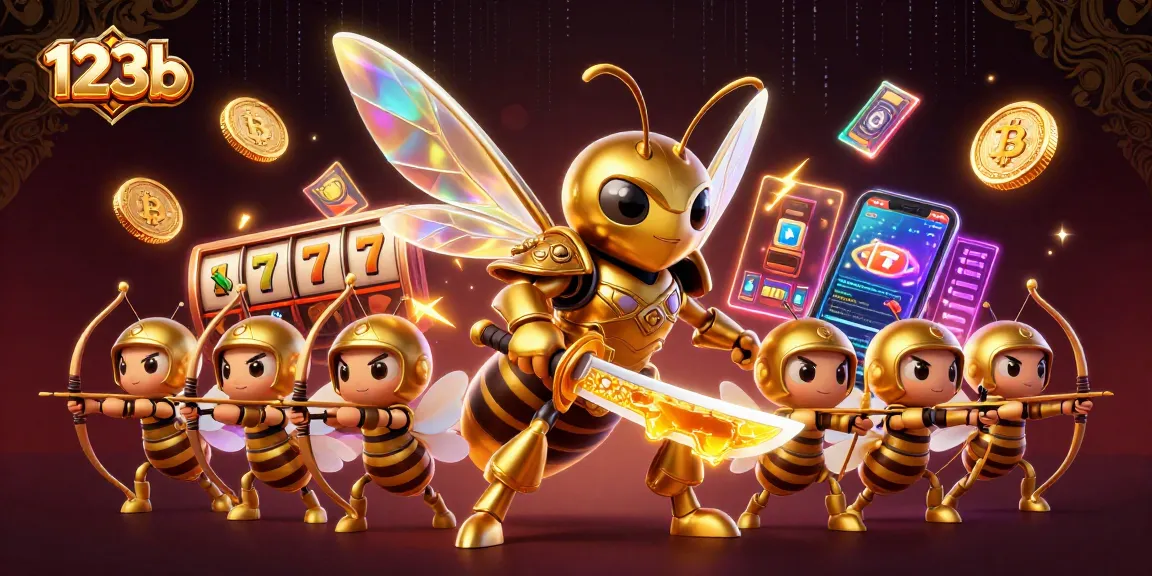 Engage with 123b's immersive slot experience, featuring golden hornets and vibrant game elements.