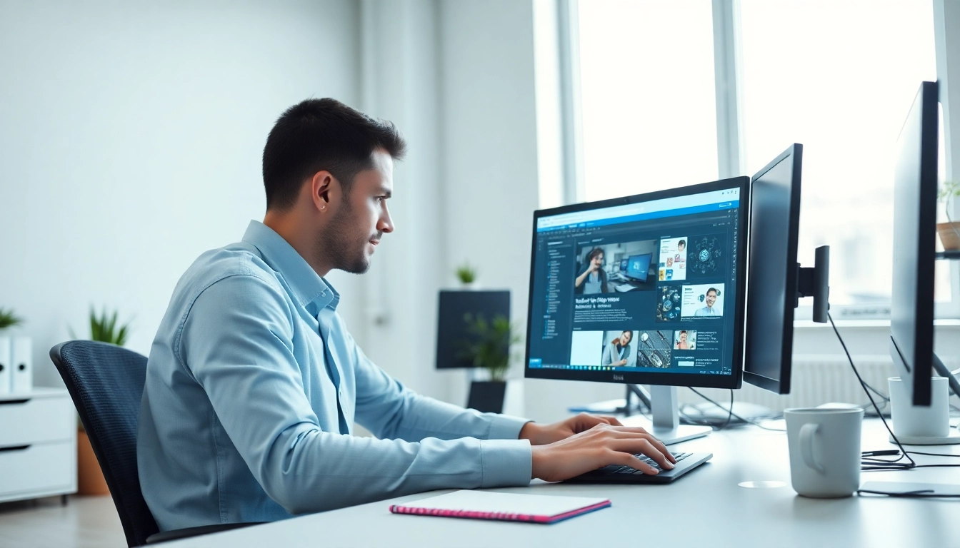 Webseite erstellen lassen Hannover - Webentwickler entwirft Webseiten in modernem Büro.