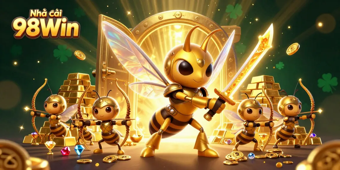 Experience the excitement at Nhà cái 98Win with slots, jackpots, and colorful casino elements.