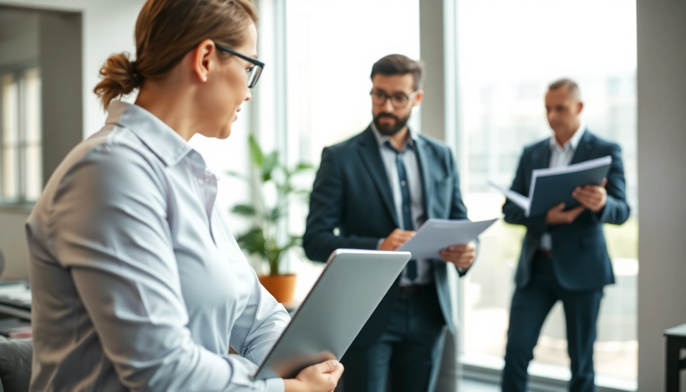 Headhunter Ingenieure beraten Bewerbungsgespräche in einem modernen Büro.