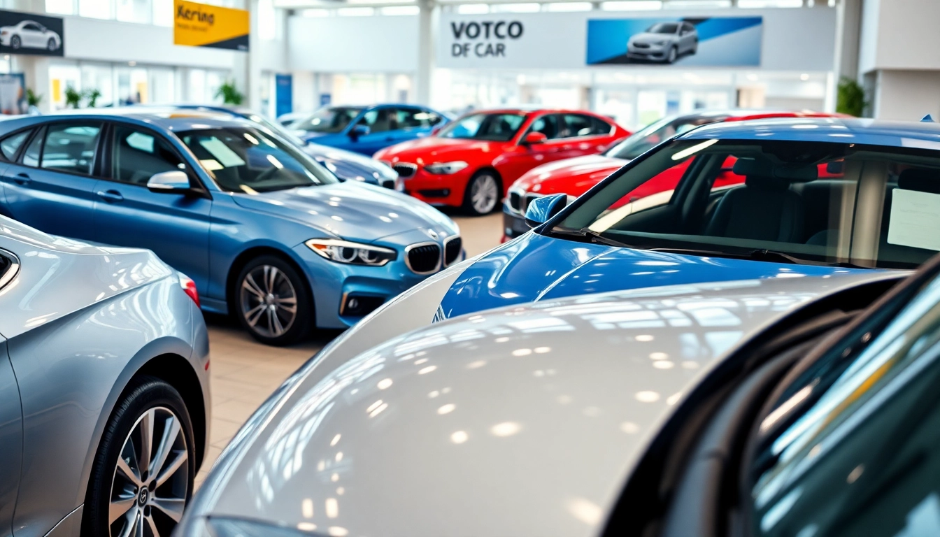Auto kaufen - exklusive Fahrzeugmodelle in einem modernen Showroom präsentieren