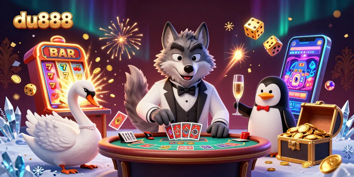 Experience thrilling gameplay at du888 with vibrant animated casino action and colorful character interactions.