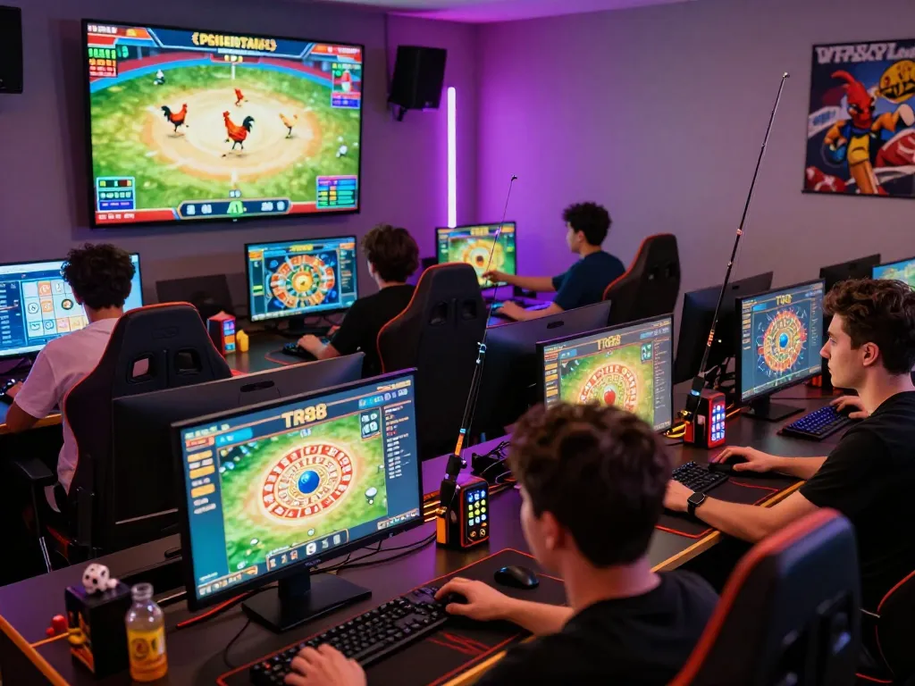 Engaged players enjoying games at TR88 online platform, showcasing diverse betting activities.