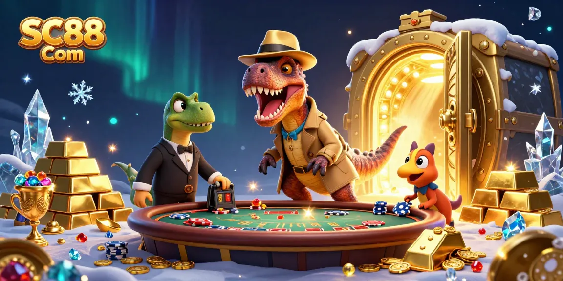 Play exciting casino games with SC88 Com featuring unique characters at a vibrant gambling scene.