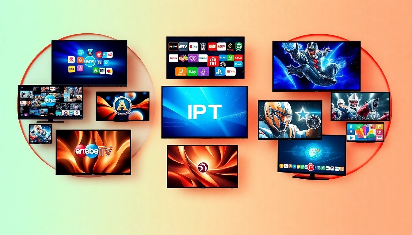 Showcasing IPTV Anbieter with exciting content on screens, illustrating diverse channels and modern viewing experiences.