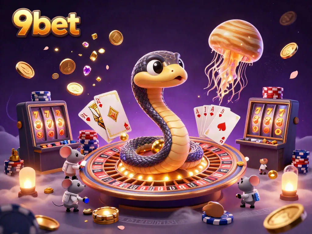 Experience thrilling bets at 9bet with a cosmic casino theme featuring vibrant characters.