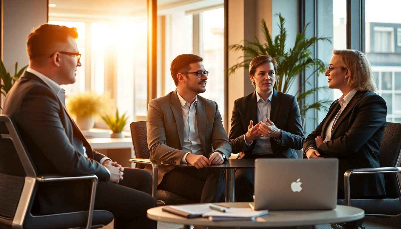 Unternehmensberatung in einem modernen Büro, wo Experten strategische Lösungen erarbeiten.