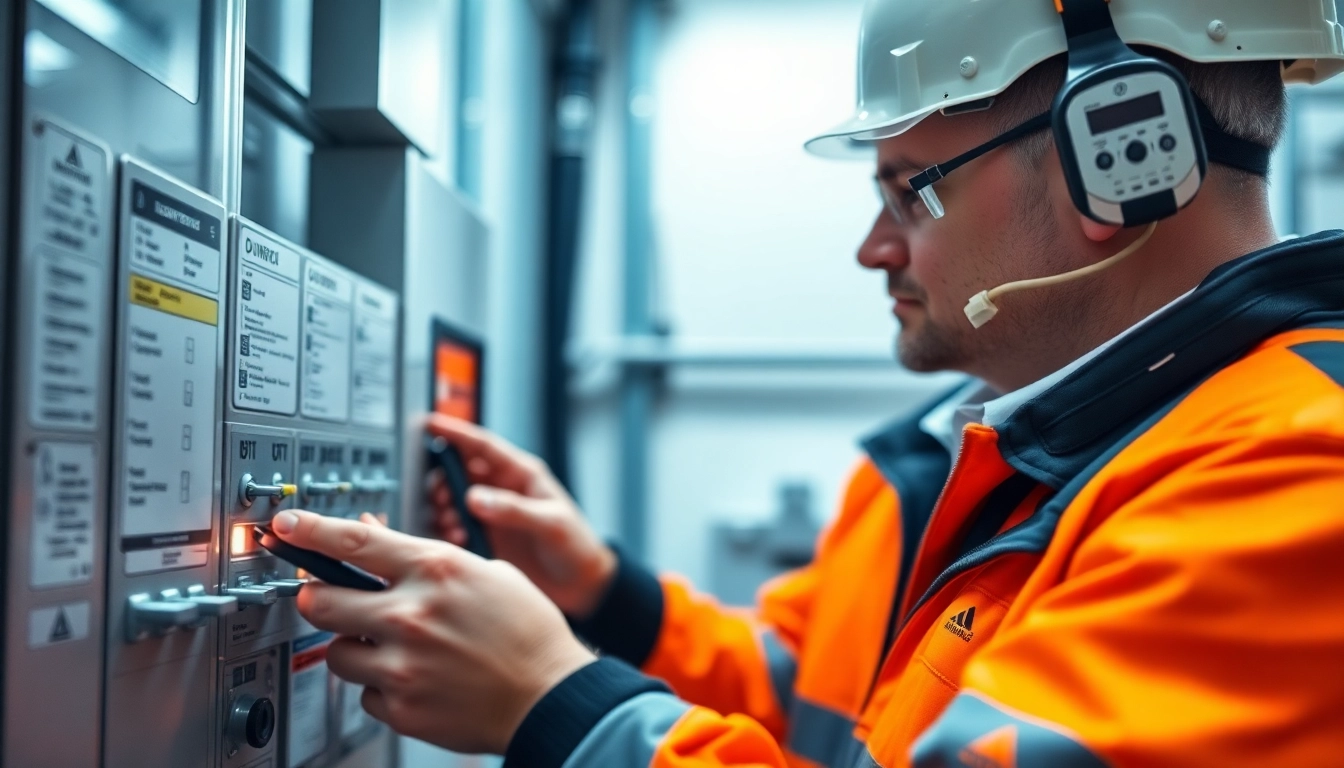 Conducting a DGUV V3 Prüfung with detailed safety equipment assessments in a professional setting.