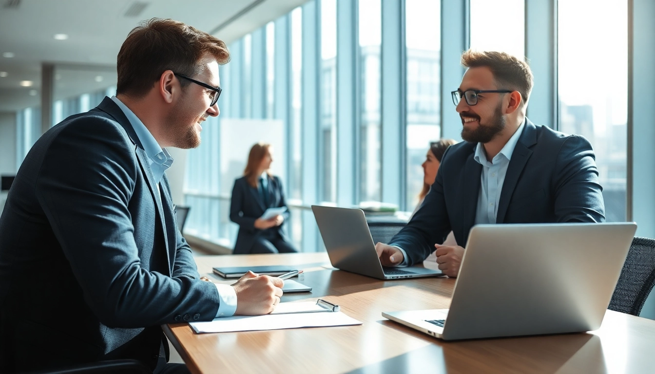 Headhunter Braunschweig berät ein Führungsteam in einem modernen Büro.